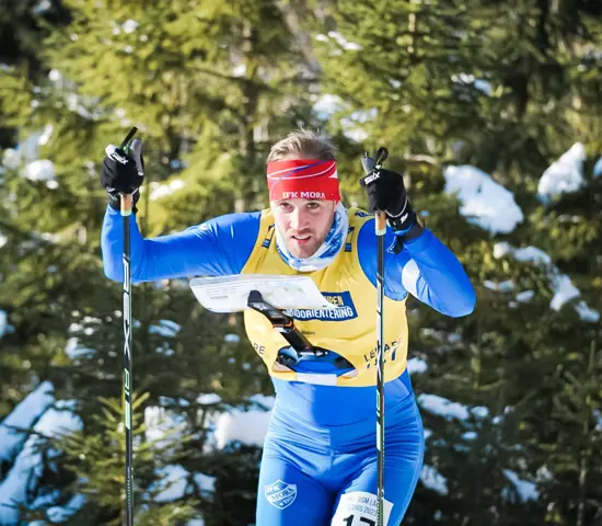 Linus Rapp med guld i blicken på väg mot guld.