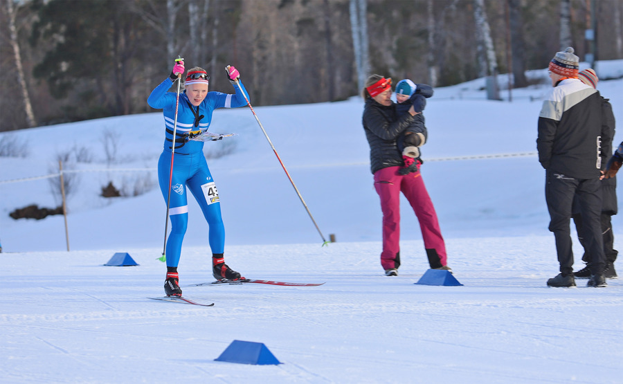 Sofie Karlsson Holmer öser på mot mål. Bild: Johan Trygg
