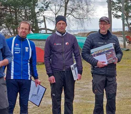 Fr.v. tvåan Erik Stålnacke, ettan Anders Höije och trean Michael Johansson.