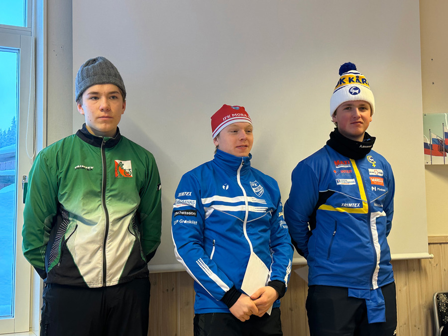 Pallen i H18. Fr.v. Olle Hamberg, Ludvig Eggöy Markhester och Melvin Löfgren. Bild: Niclas Lidström.