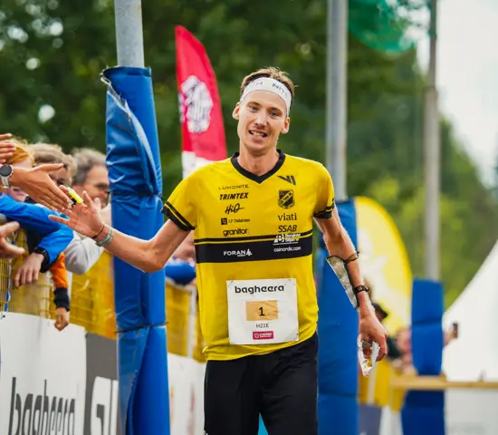 Emil Svensk vid målgång