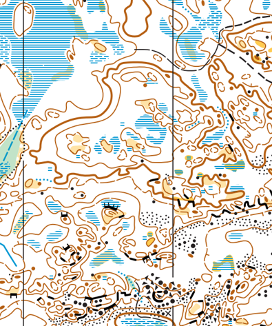 Kartklipp från terrängen som väntar under Ultralång SM