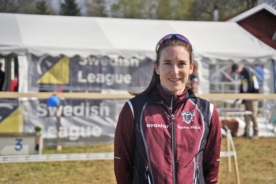 Helena efter långdistanssegern på Swedish League i Kilsbergen. Bild: Hugo Mattsson.