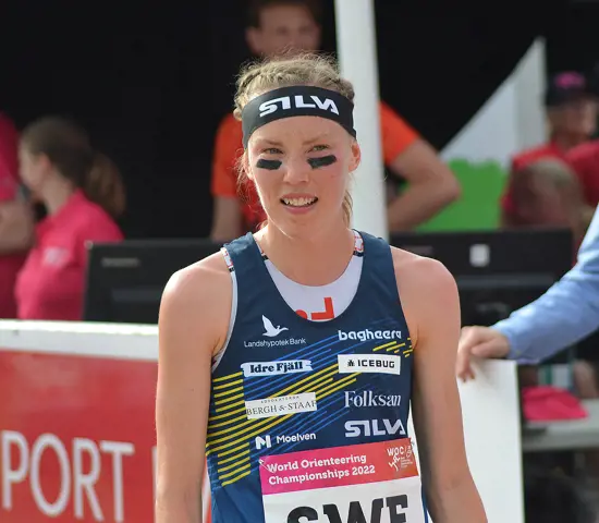 Tove Alexandersson i samband med VM i sprintstafett i Danmark.