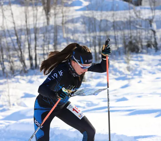 Evelina Wickbom påväg mot sista kontrollen